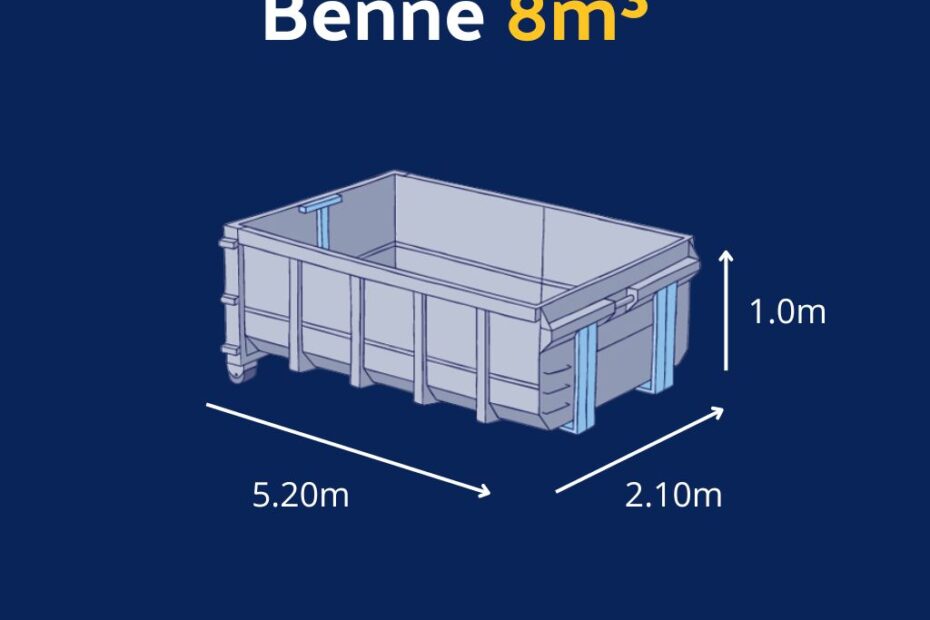 Benne 8 m³ à louer à Bordeaux